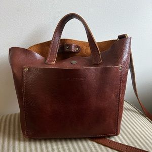 Portland Leather Goods mini crossbody tote, Nutmeg